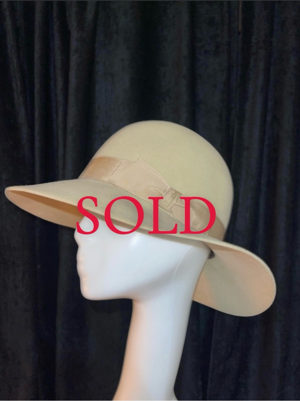 High End Designer Vintage Cream Borsalino
